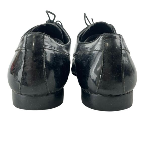 Aldo Men\'s Black Patent Leather Flat Heel Lace Up Derby Dress Shoes Size 10.5 main image 5